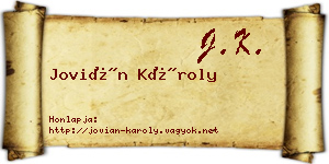 Jovián Károly névjegykártya